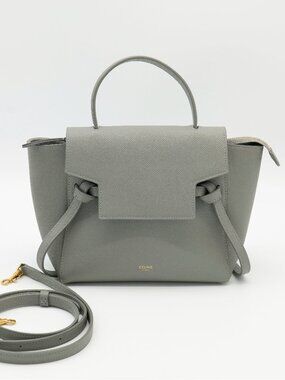 Celine Nano Belt Bag Grained Calfskin Gray
